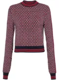 Balmain monogram check-pattern jumper - Red