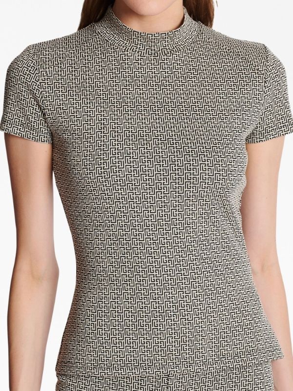 monogram-jacquard knit top, FARFETCH