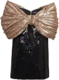 Balmain sequin-embellished bardot minidress - Black