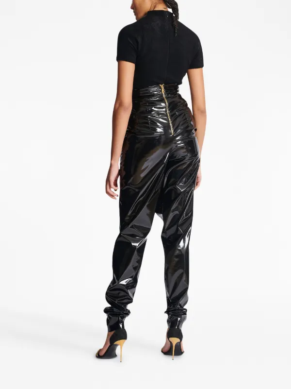 Balmain Asymmetric Draped Trousers | Black | FARFETCH