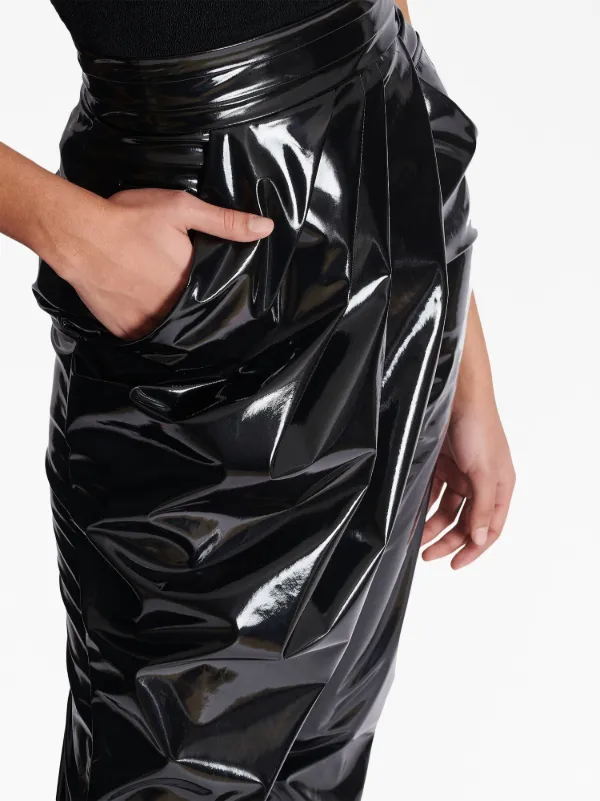 Balmain Asymmetric Draped Trousers | Black | FARFETCH