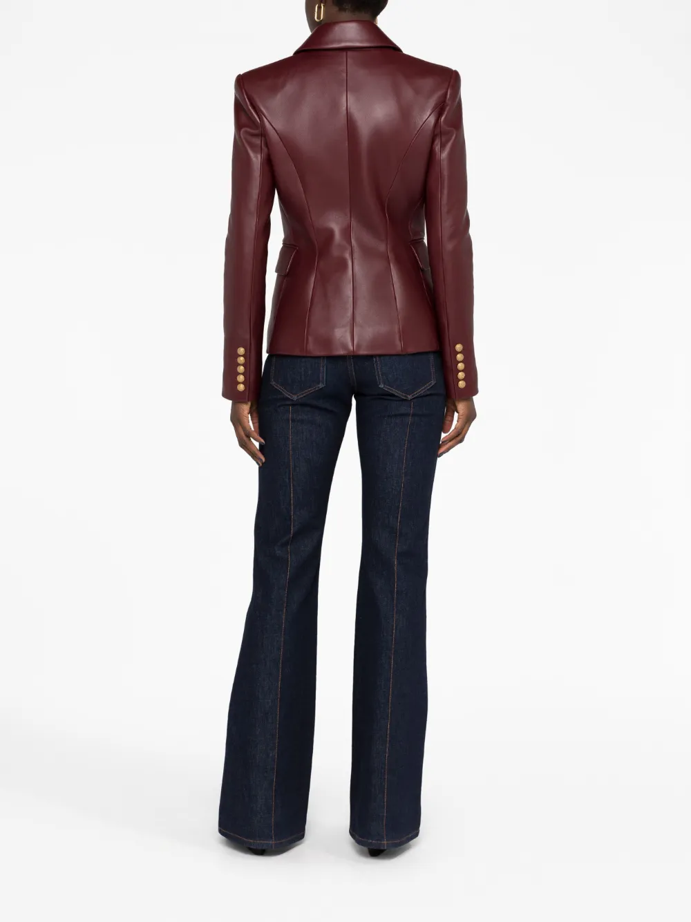 Balmain double-breasted Leather Blazer - Farfetch