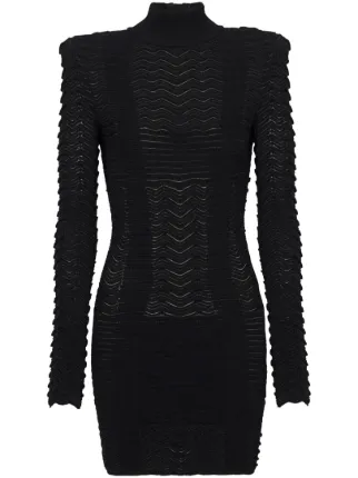 ワンピース BALMAIN BLACK WOOL MINI DRESS Virgin wool minidress in black - Balmain | Mytheresa