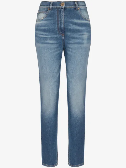 Balmain logo-plaque slim-cut jeans