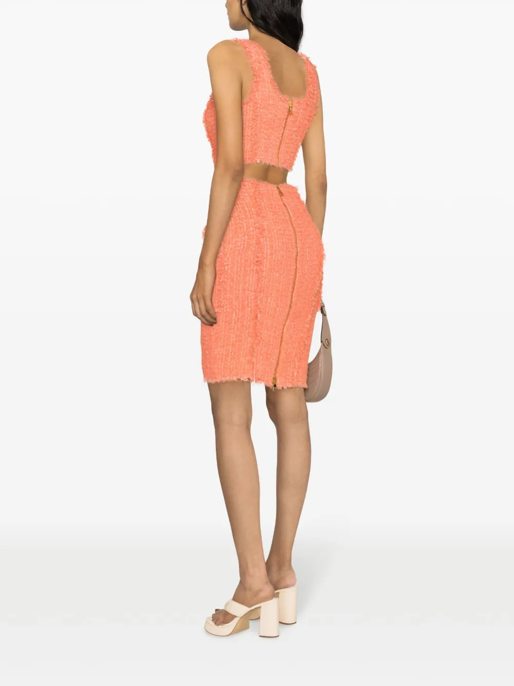 Balmain Kokerrok met knoopdetail Oranje