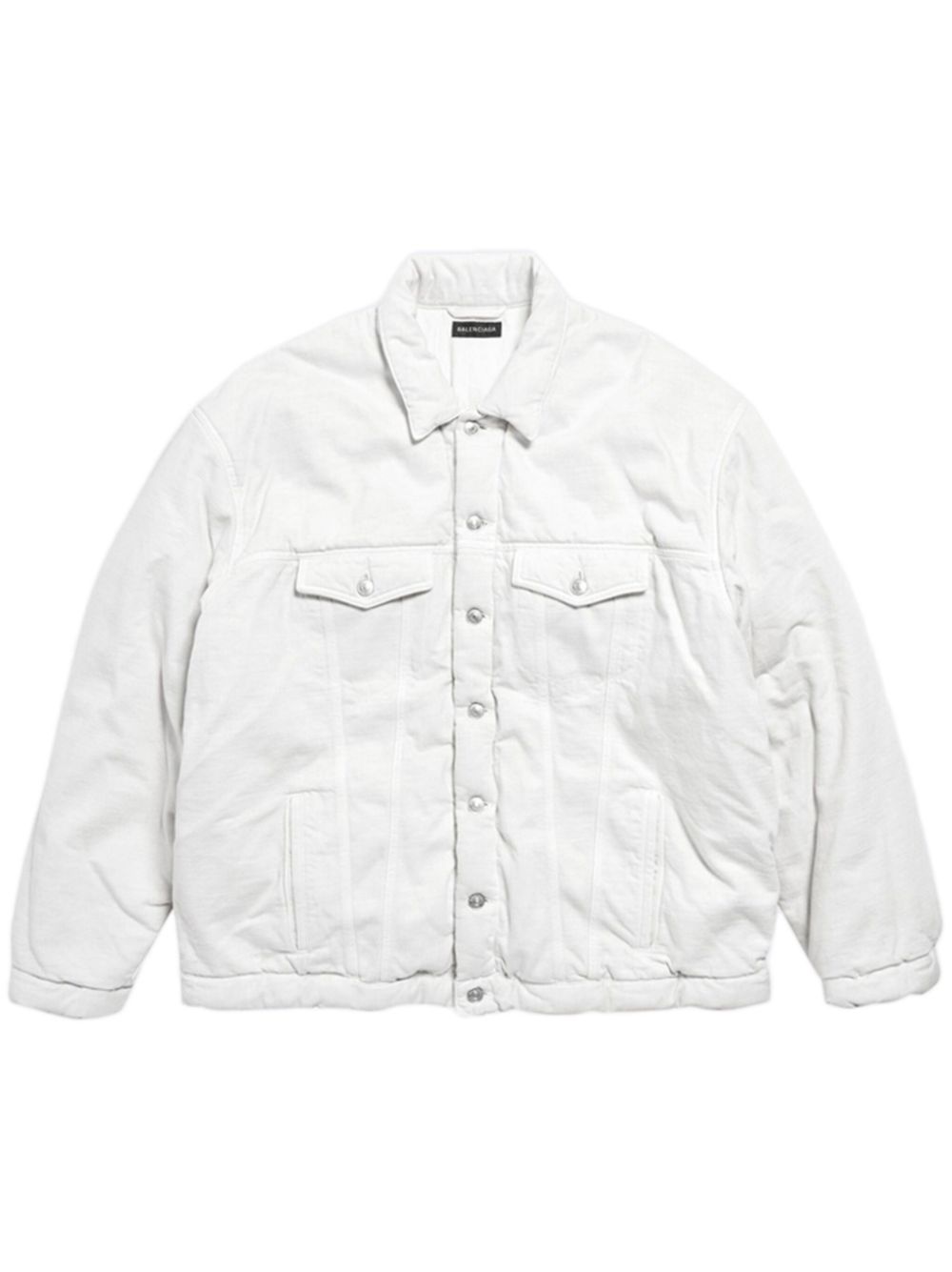 Balenciaga padded cotton denim jacket - Neutrals