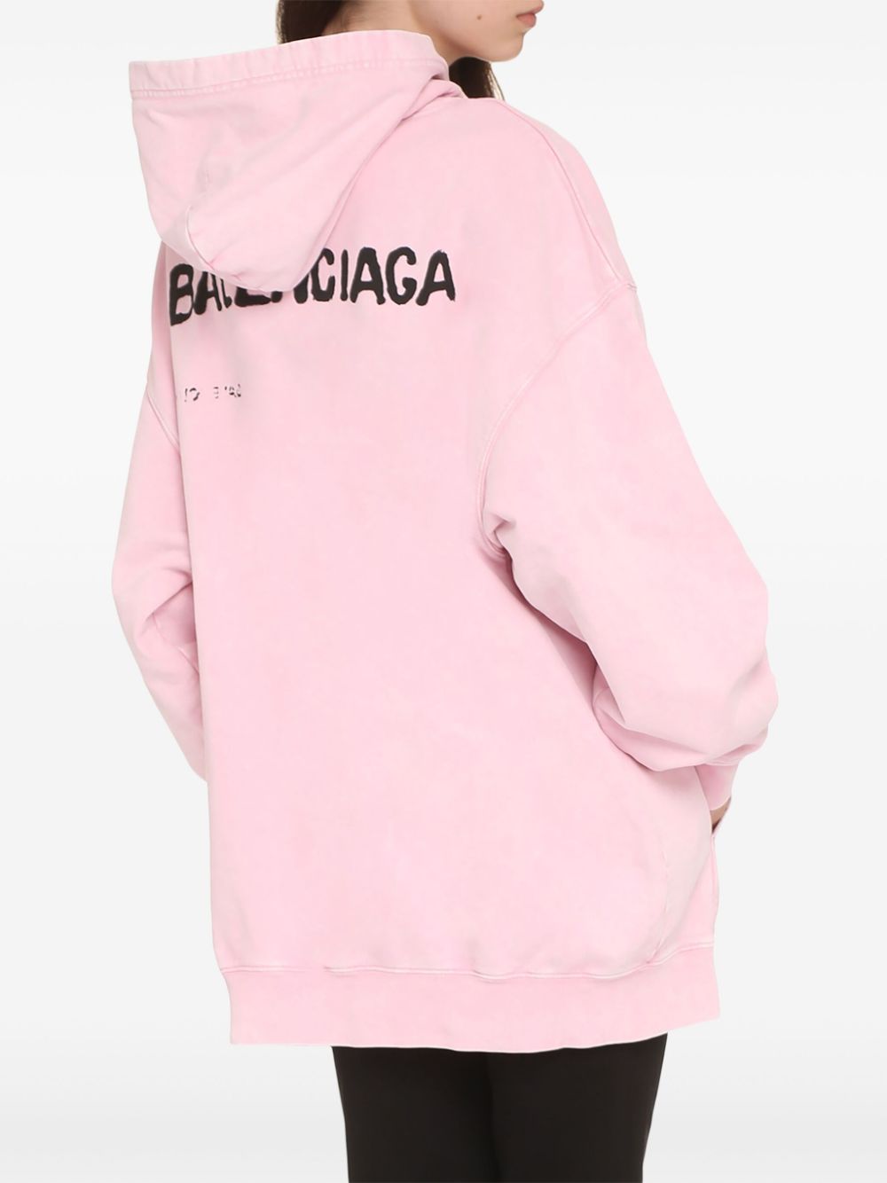 Balenciaga hand drawn-logo cotton hoodie Women