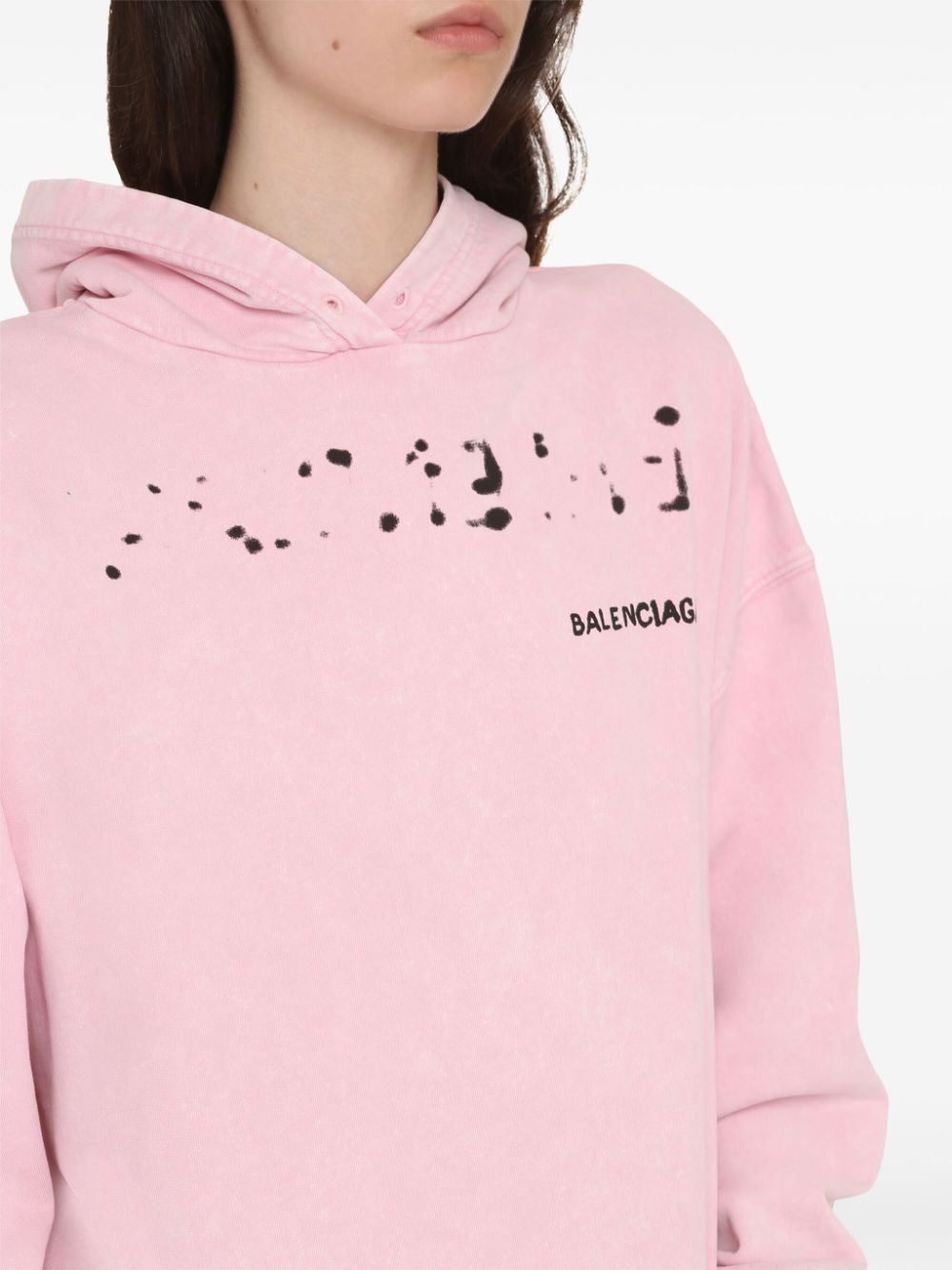 Balenciaga hand drawn-logo cotton hoodie Women