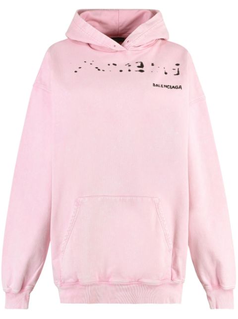 Balenciaga hand drawn-logo cotton hoodie Women