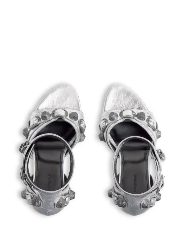 Balenciaga Cagole 110mm metallic finish Sandals Silver FARFETCH CA