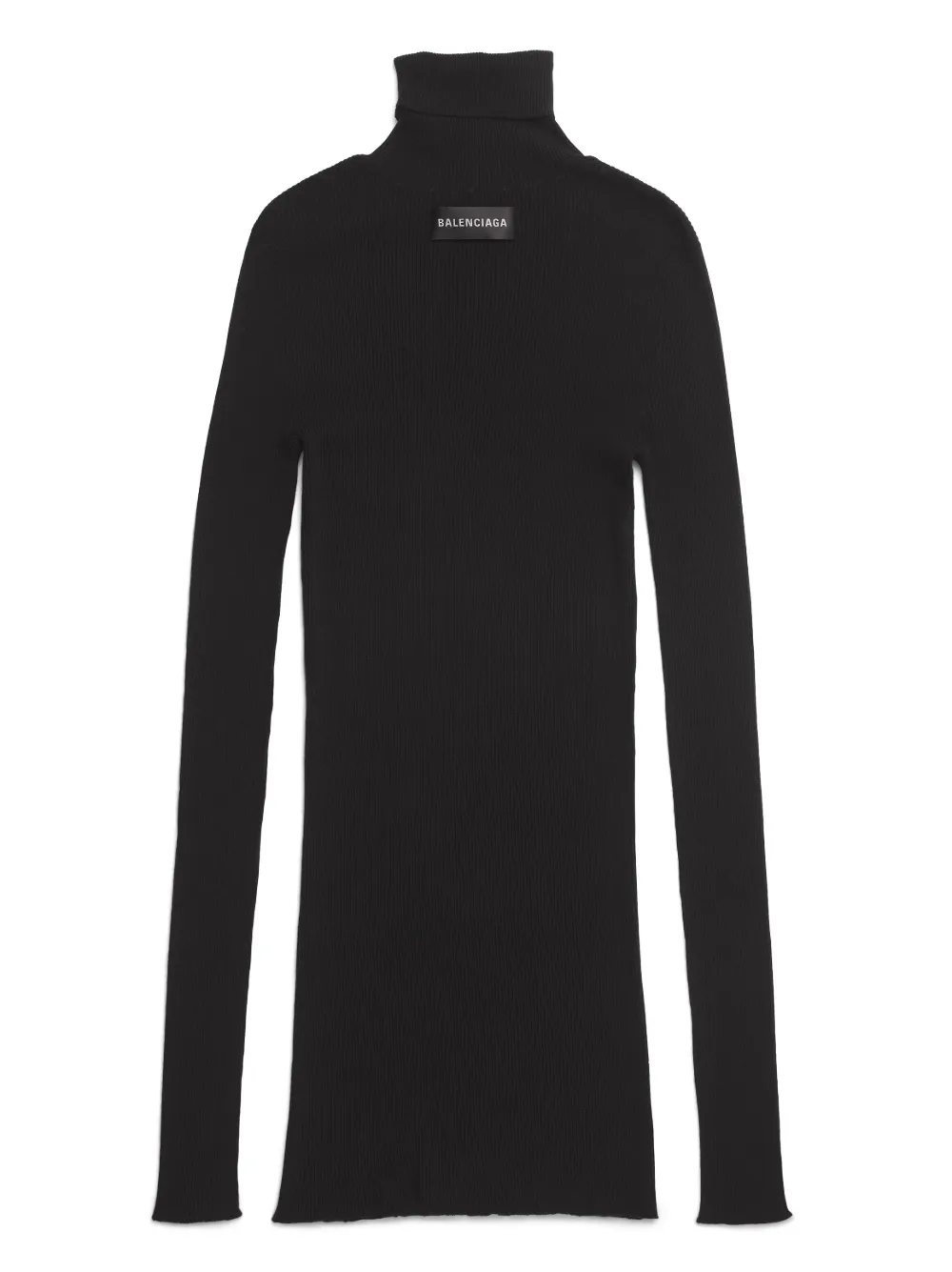 Shop Balenciaga Seamless Cotton Turtleneck Jumper In Black