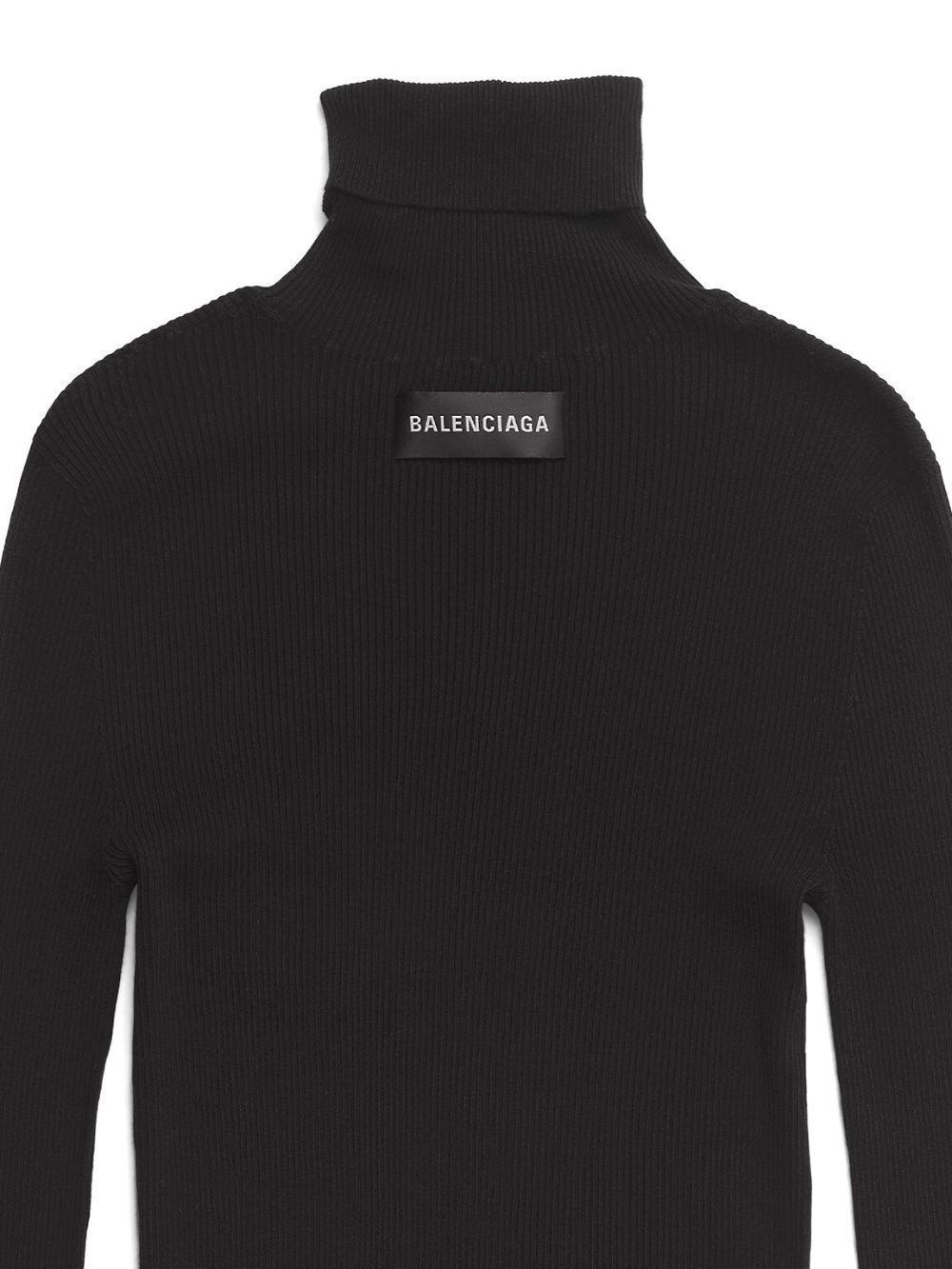 Shop Balenciaga Seamless Cotton Turtleneck Jumper In Black