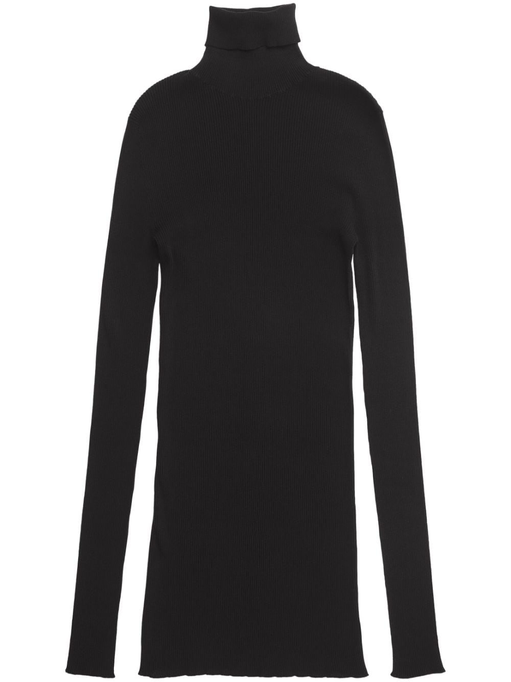 Shop Balenciaga Seamless Cotton Turtleneck Jumper In Black