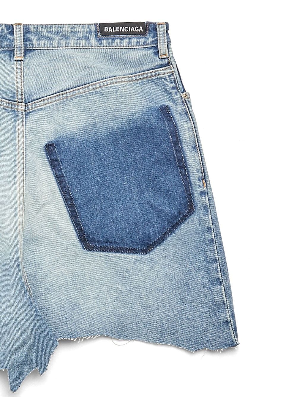 Shop Balenciaga Cut-up Denim Asymmetric Miniskirt In Blau