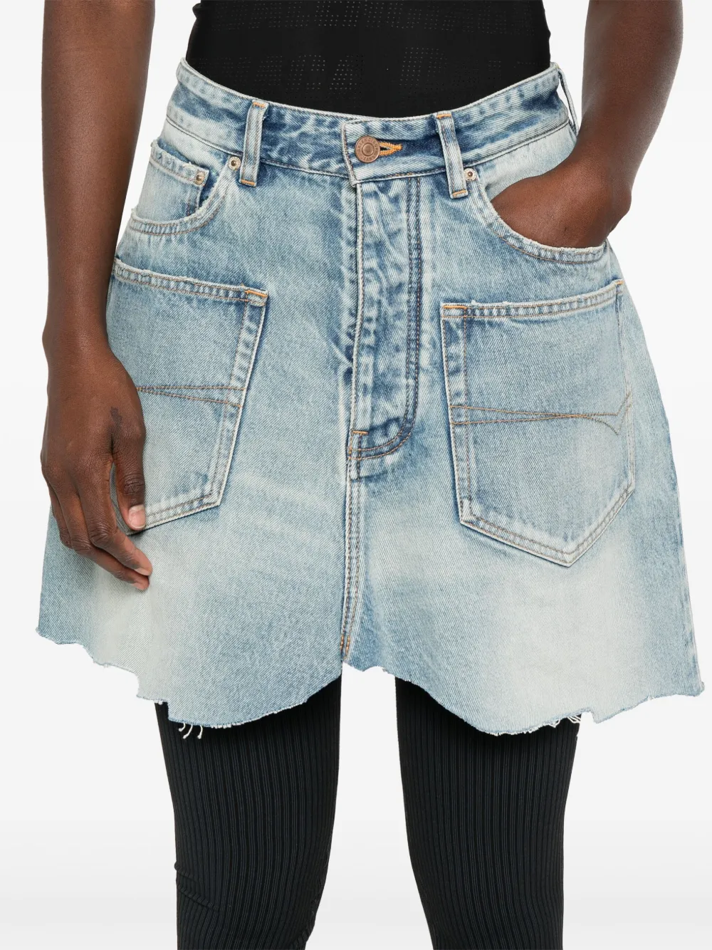 Balenciaga Cut-Up Mini Skirt | Blue | FARFETCH IN
