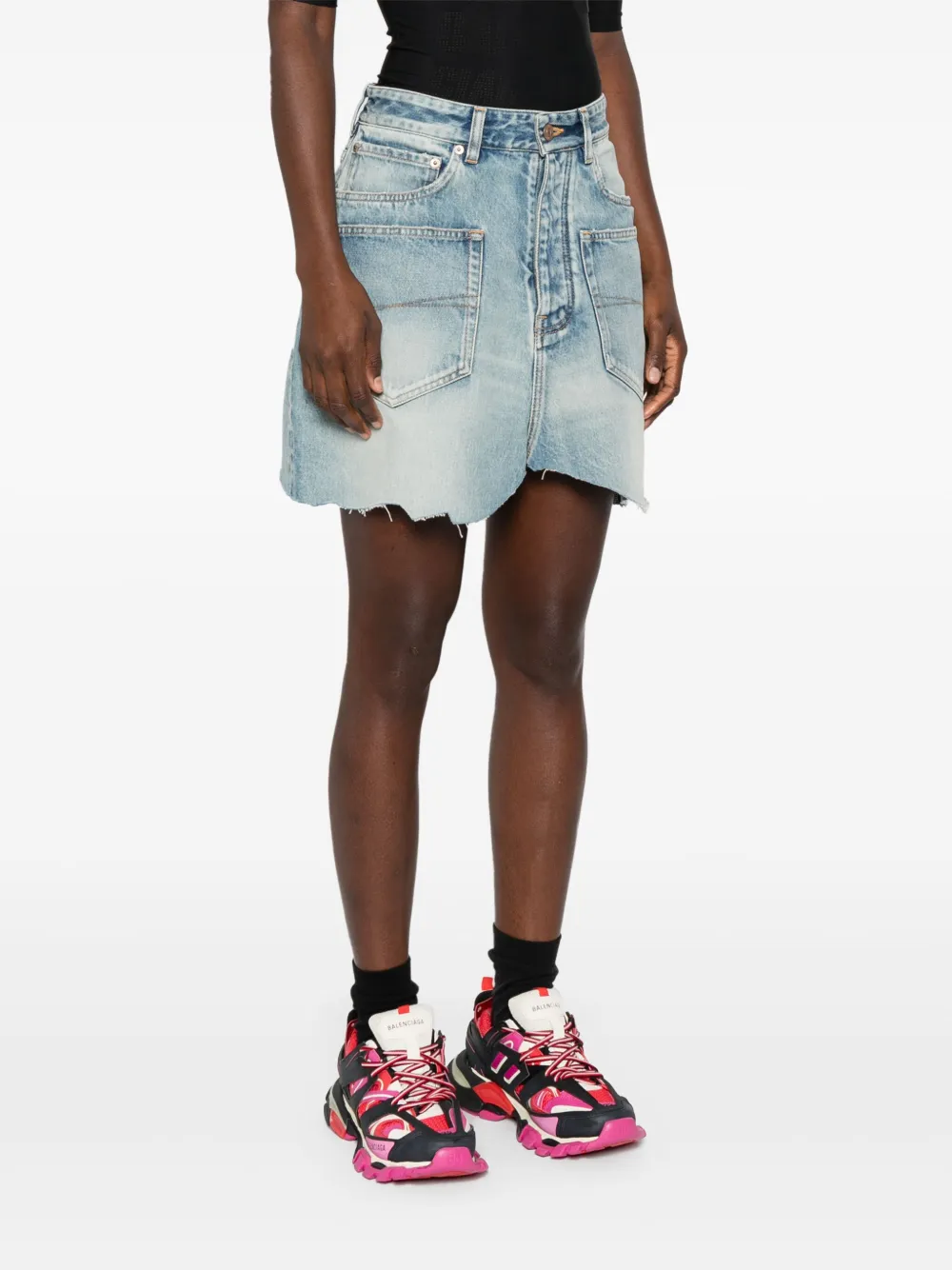 Balenciaga Cut-Up Mini Skirt | Blue | FARFETCH IN