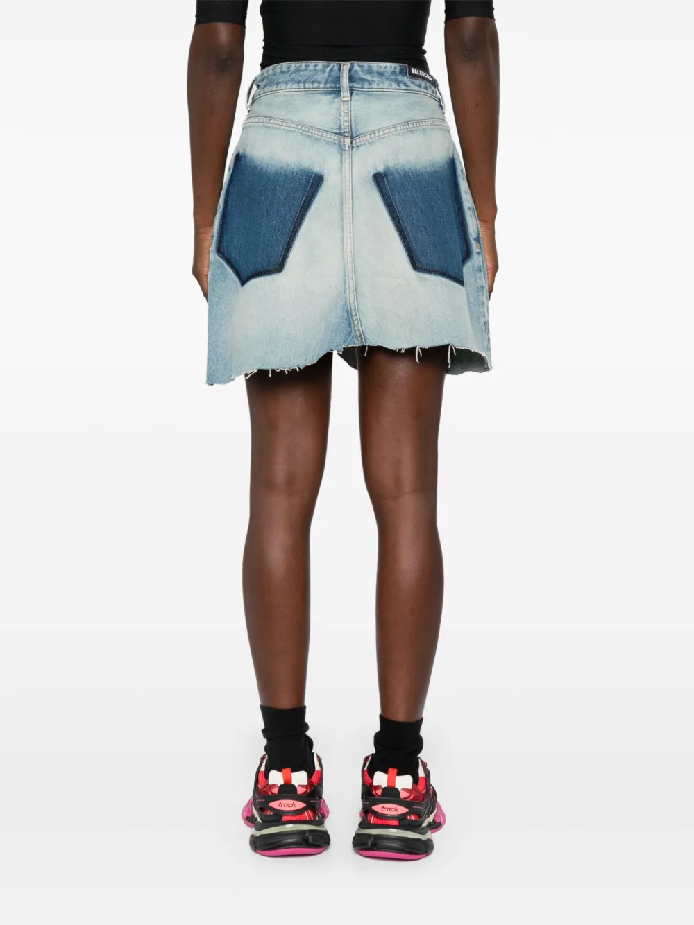 Balenciaga Cut-Up Mini Skirt | Blue | FARFETCH IN