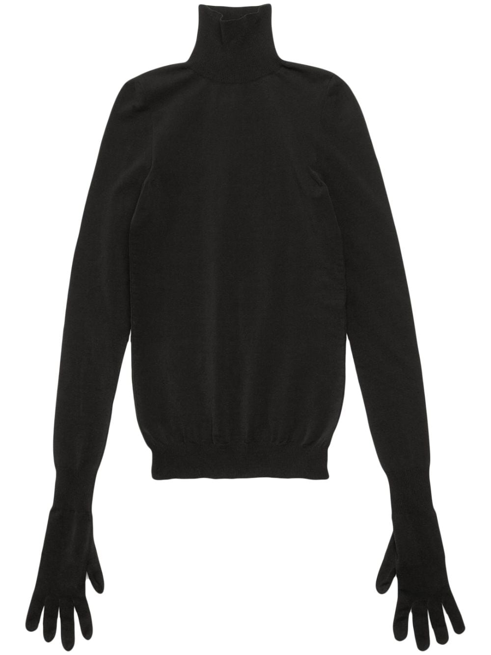Balenciaga stretch-design gloves knitted jumper - Black