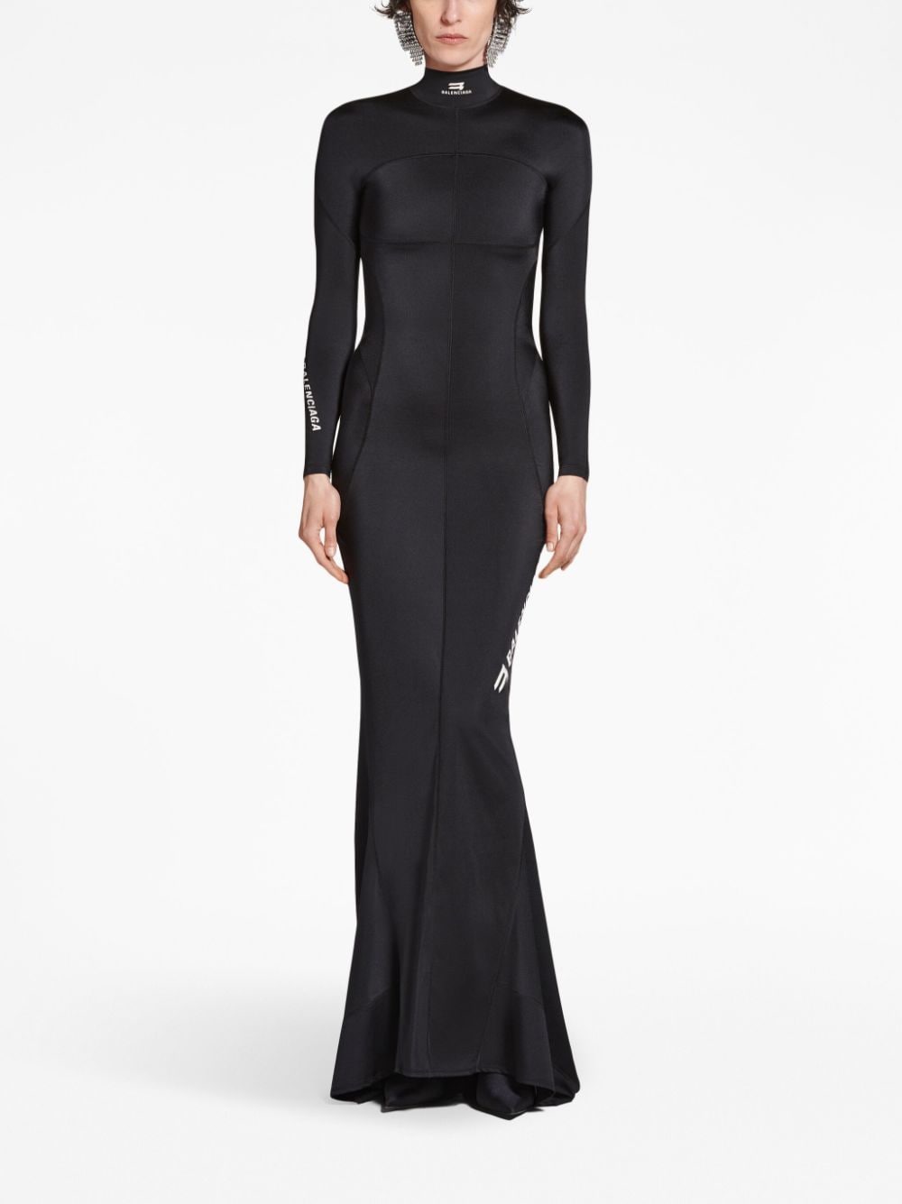 Balenciaga Maxi-jurk met lange mouwen Zwart