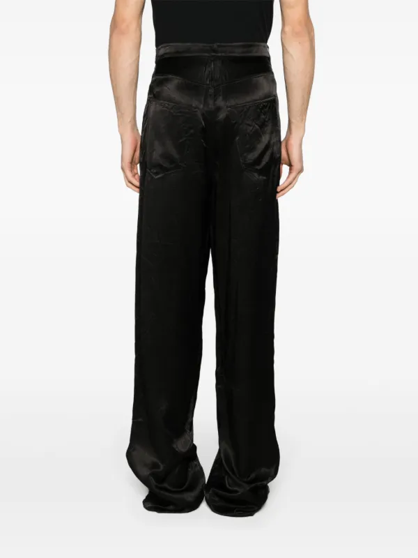パンツ BALENCIAGA 23SS shiny coated pants black Balenciaga high-waist straight-leg Trousers | Black | FARFETCH