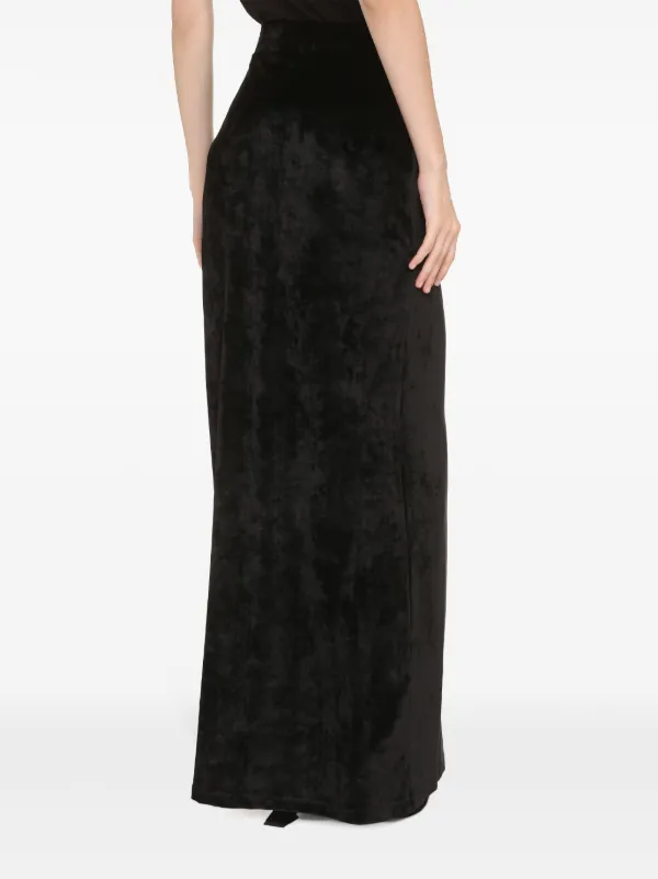 Balenciaga velvet-effect high-waisted Skirt | Black | FARFETCH
