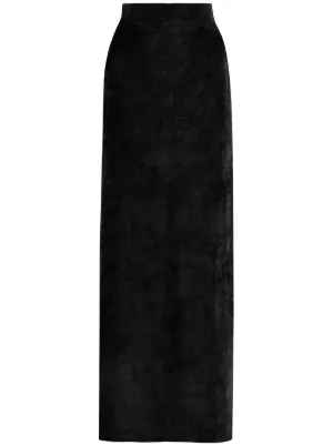 国内発 BALENCIAGA ブラックウールハイウエストマキシスカート ウール BALENCIAGA(バレンシアガ) スカート(レディース) - 海外