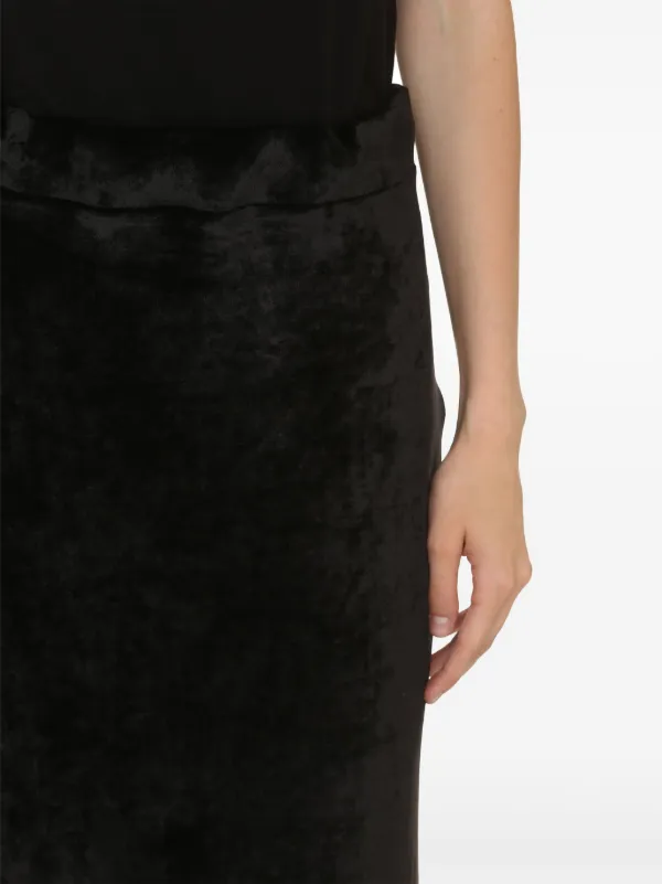 Balenciaga velvet-effect high-waisted Skirt | Black | FARFETCH