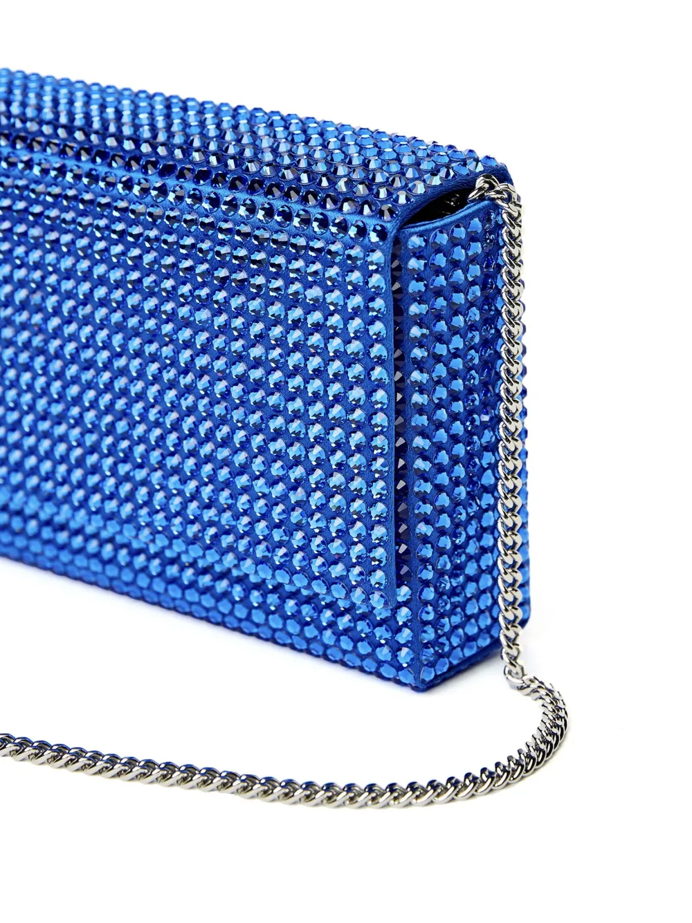 Amina Muaddi Amini Paloma Crystal-embellished Clutch In Blue