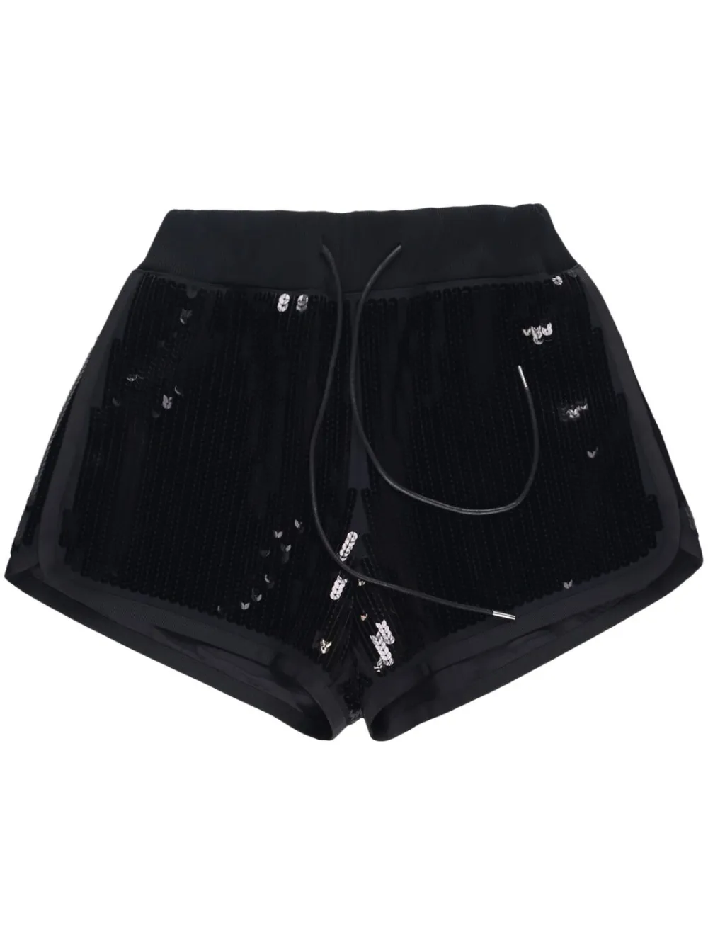 Sacai Sequin Embellished Shorts In Black