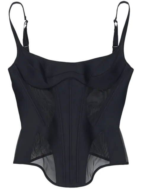 Mugler corset-style spaghetti-strap top