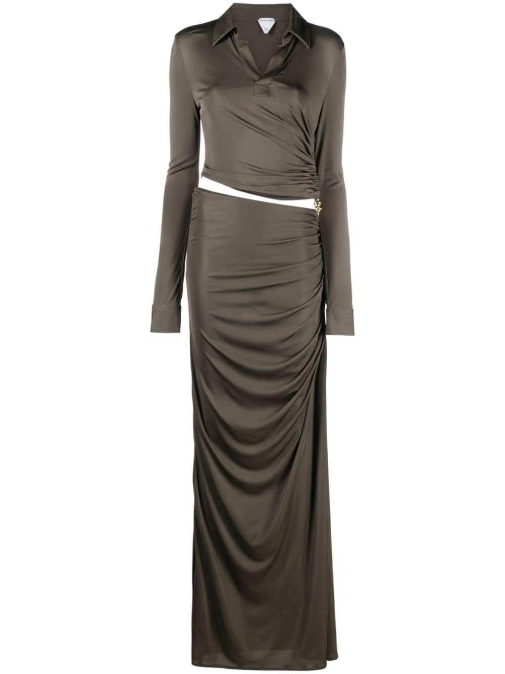 BOTTEGA VENETA CUT-OUT JERSEY MAXI DRESS