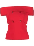 Alexander McQueen cut-out off-shoulder top - Red