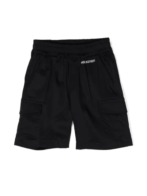 Neil Barrett Kids logo-print stretch-cotton track shorts