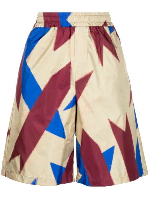 Pierre-Louis Mascia abstract-print silk Bermuda shorts 