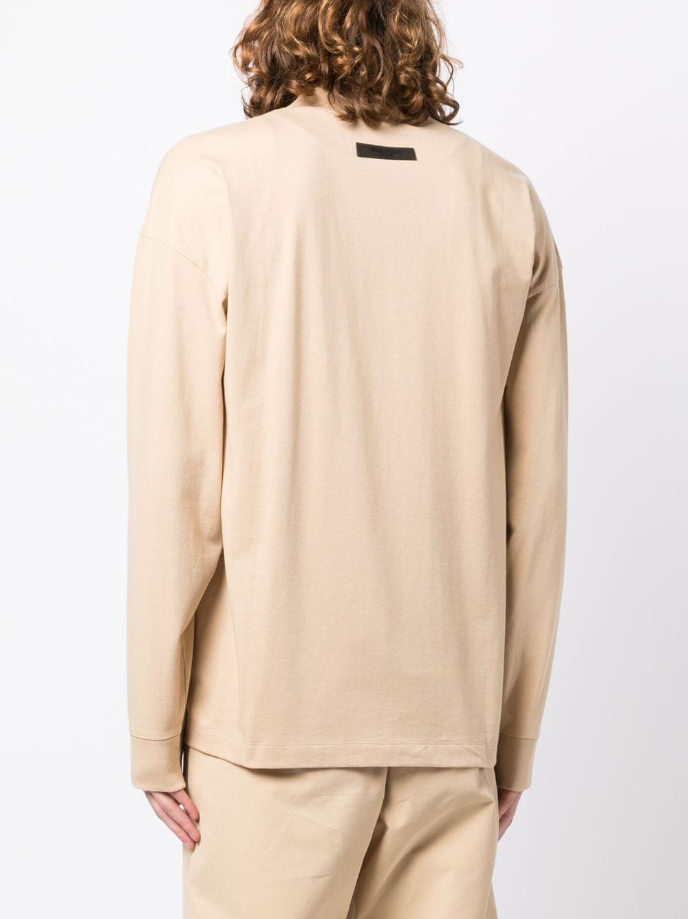 Shop Essentials Long-sleeve Cotton T-shirt In Brown