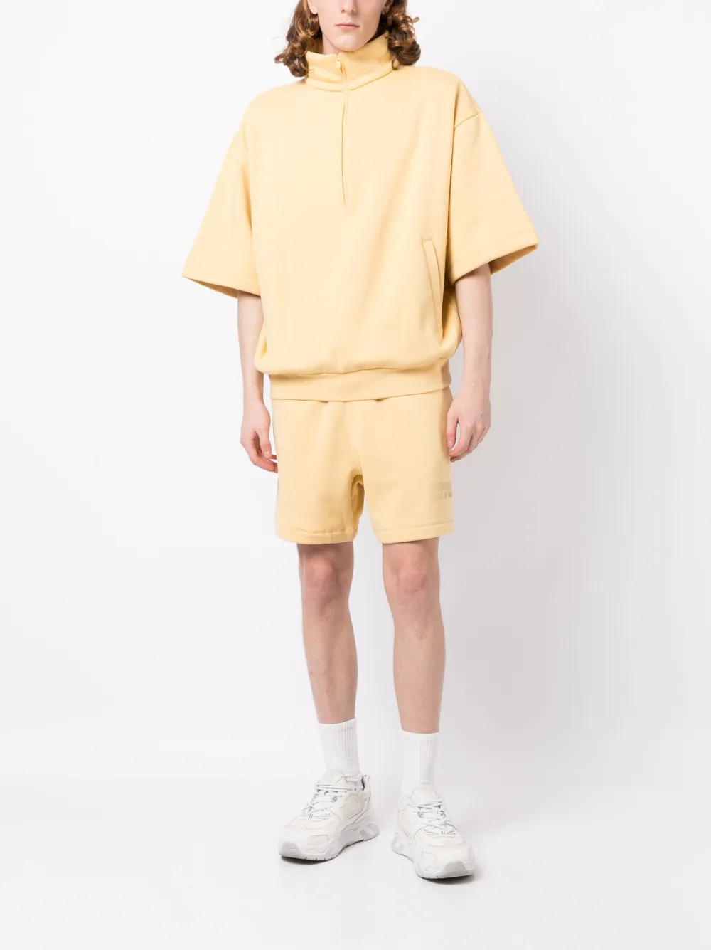 Image 2 of FEAR OF GOD ESSENTIALS logo-patch track shorts