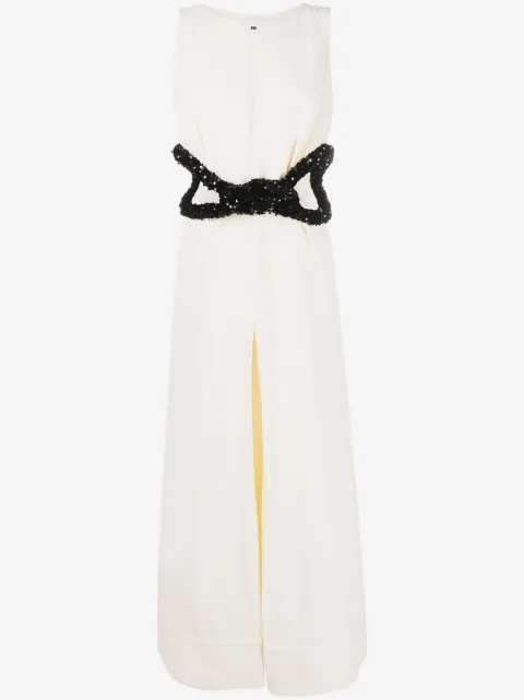 Jil Sander robe longue brodée de sequins