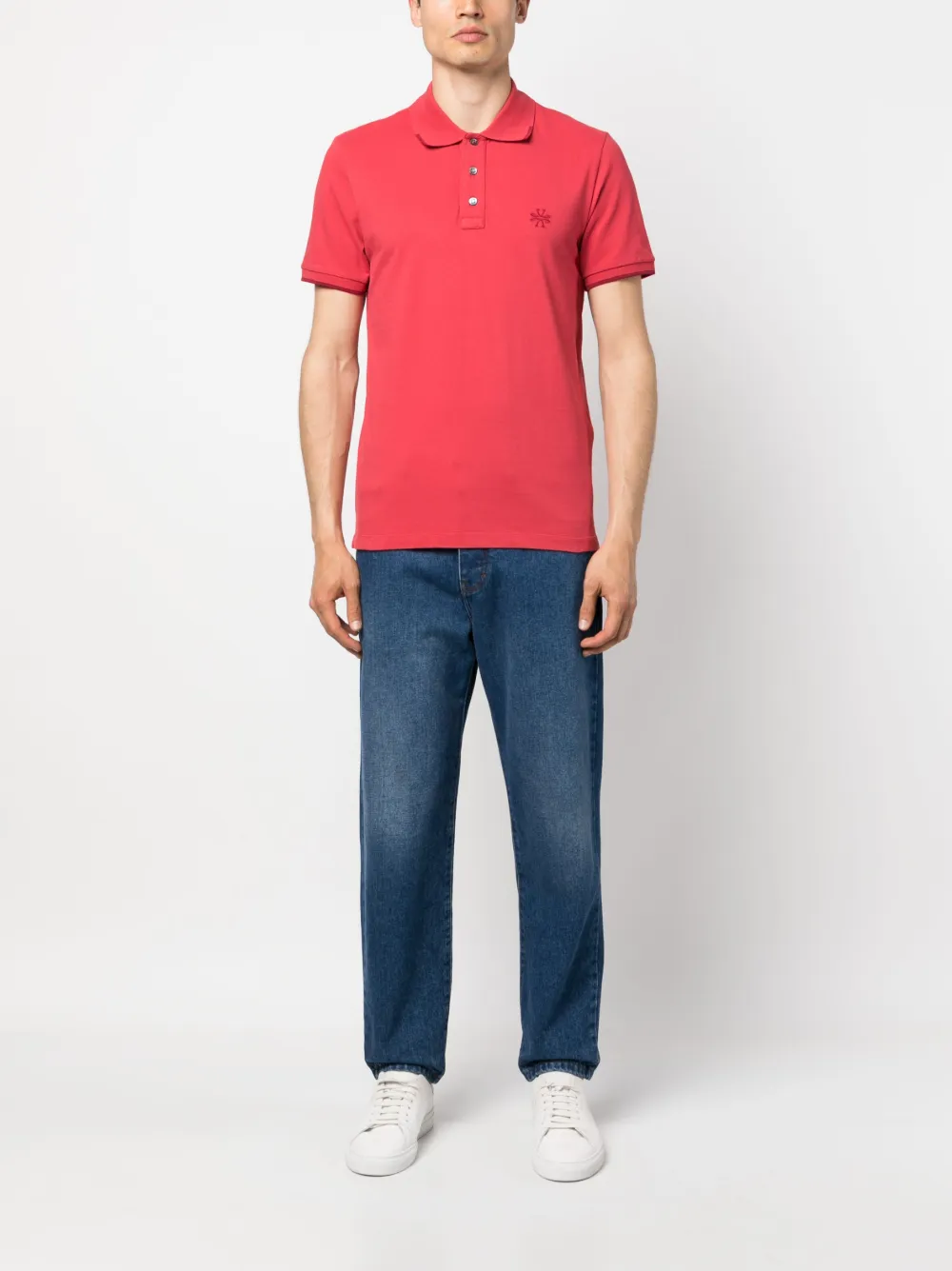 Jacob Cohën Poloshirt met geborduurd logo - Rood