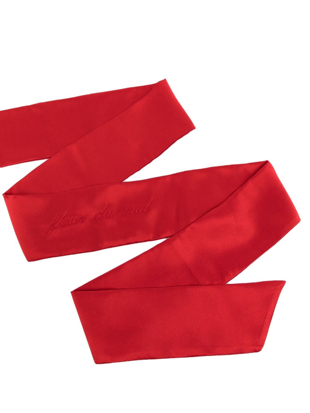 Shop Fleur Du Mal Satin-finish Silk Blindfold In Red