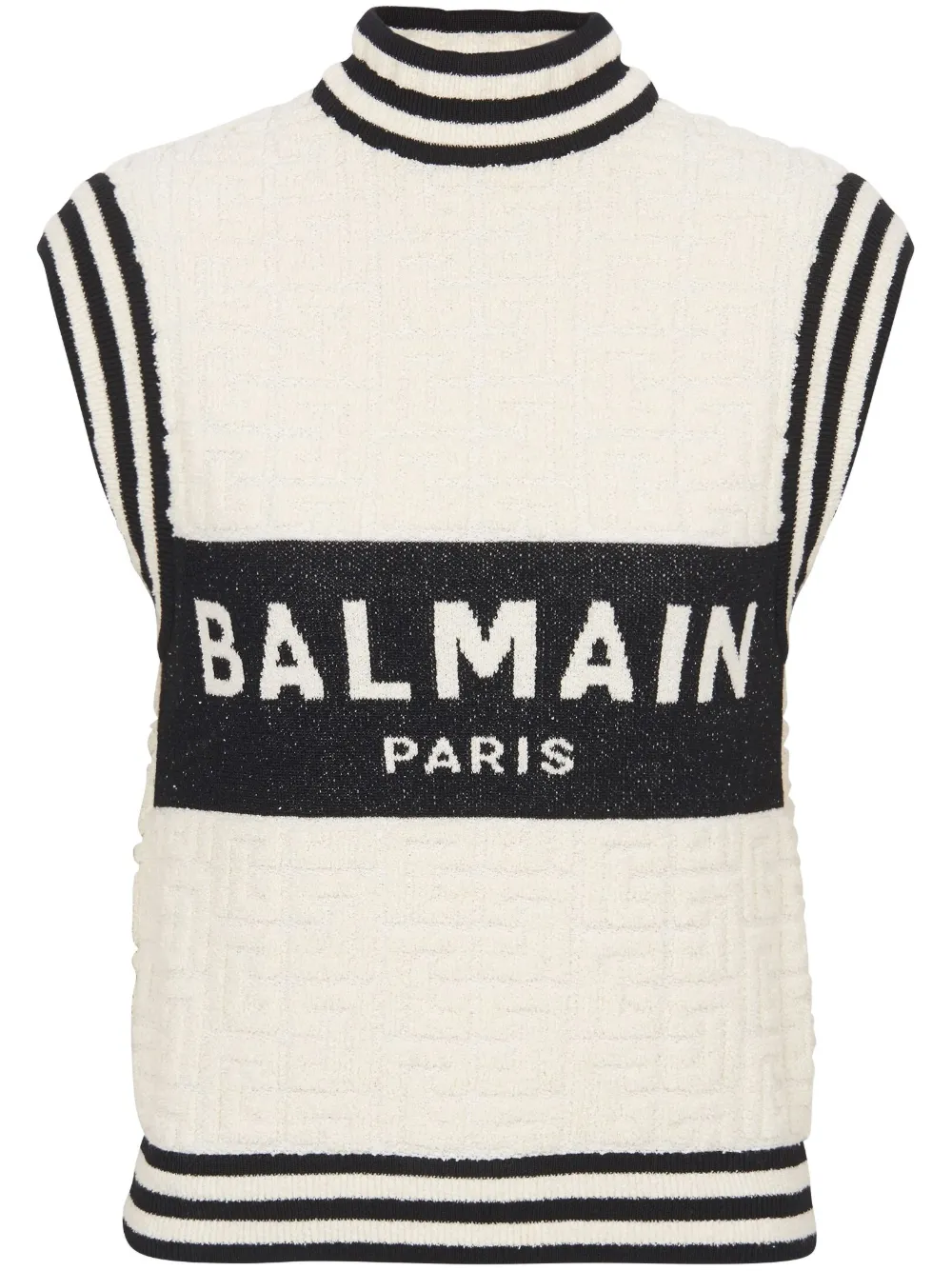 Balmain intarsia-knit Monogram Knitted Top - Farfetch