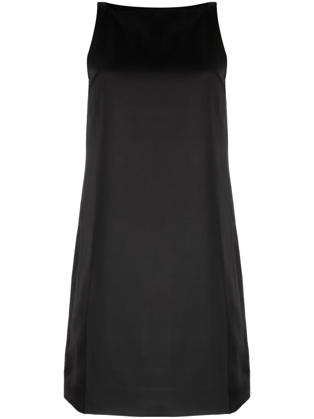 Proenza Schouler White Label Sleeveless Satin Shift Minidress In Black