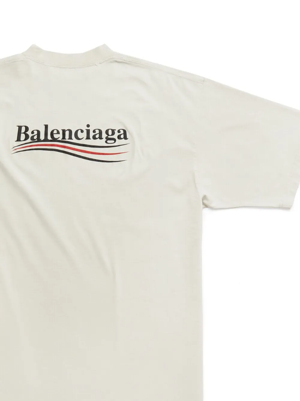 Shop Balenciaga Political Campaign Logo-print T-shirt In Neutrals