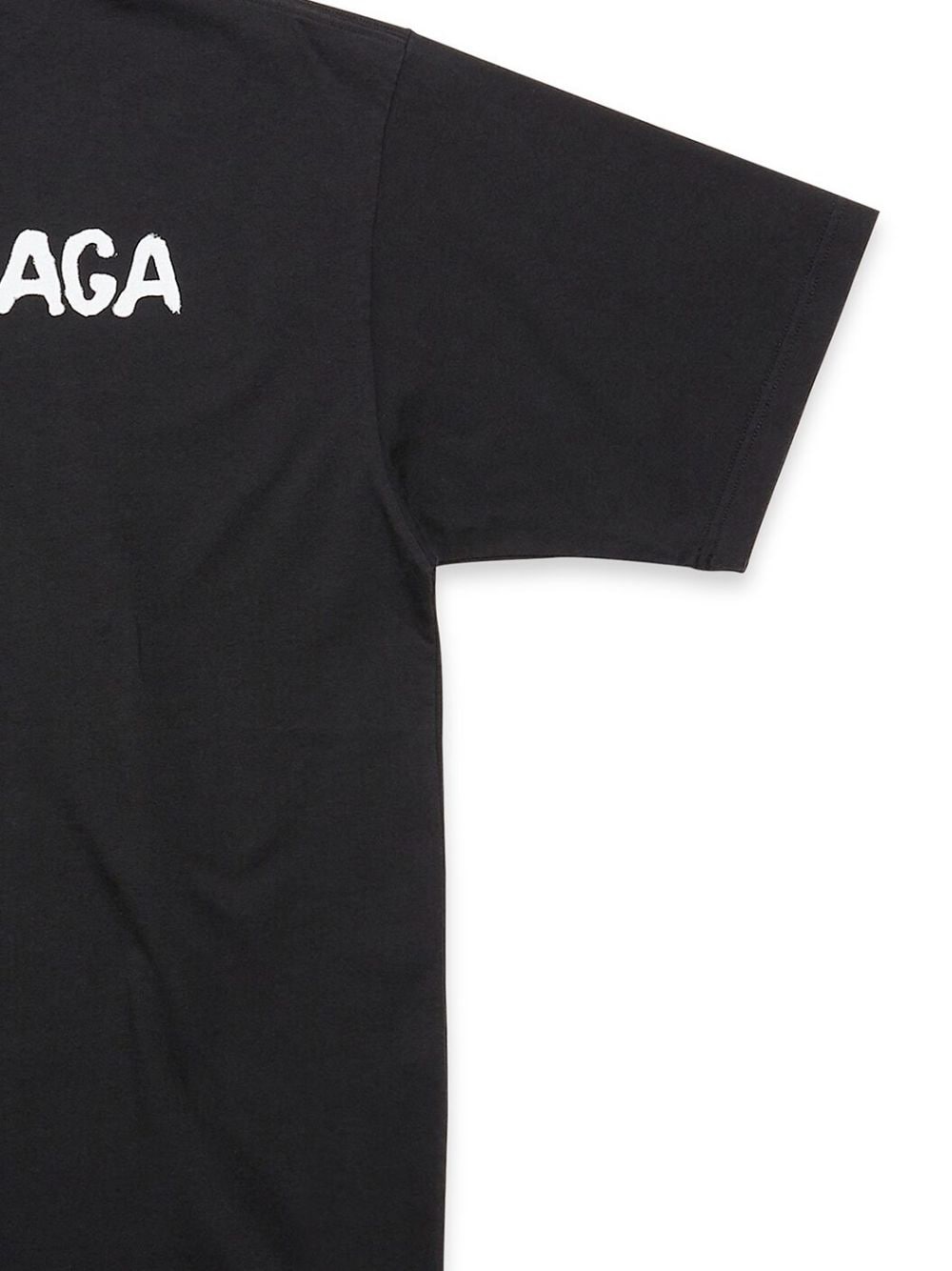Balenciaga Logo-Print Distressed T-Shirt - Black for Women