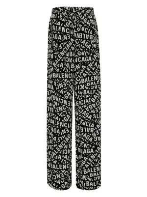 未使用タグ付き BALENCIAGA レギンスパンツ ロゴプリント Balenciaga logo-print Pajama Pants | Black | FARFETCH