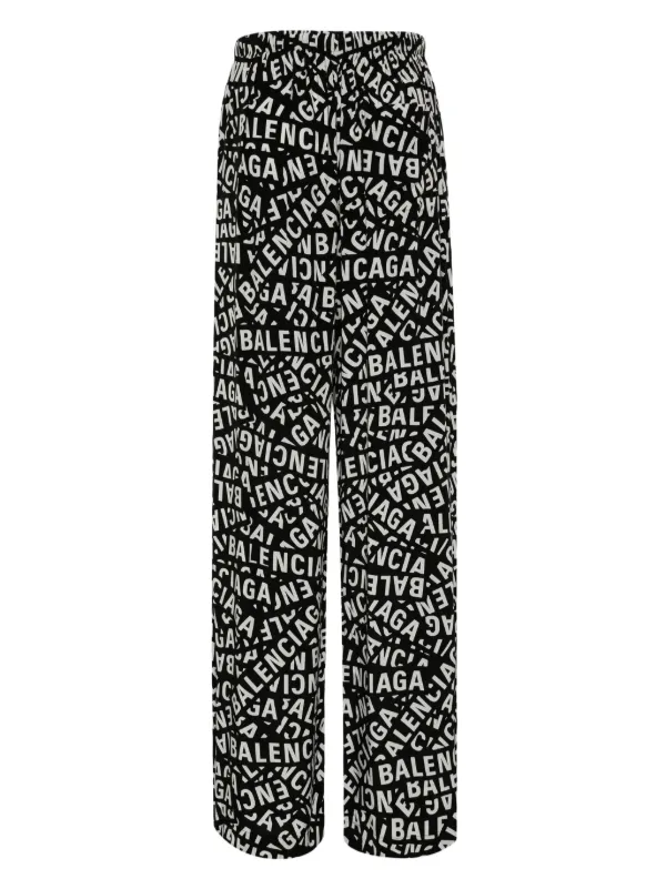 Balenciaga logo-print Pajama Pants | Black | FARFETCH Balenciaga logo-print Pajama Pants | Black | FARFETCH