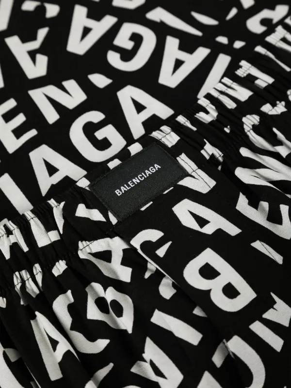 パンツ Balenciaga Logo Print Large Pyjama Pants Balenciaga logo-print Pyjama Trousers | Blue | FARFETCH