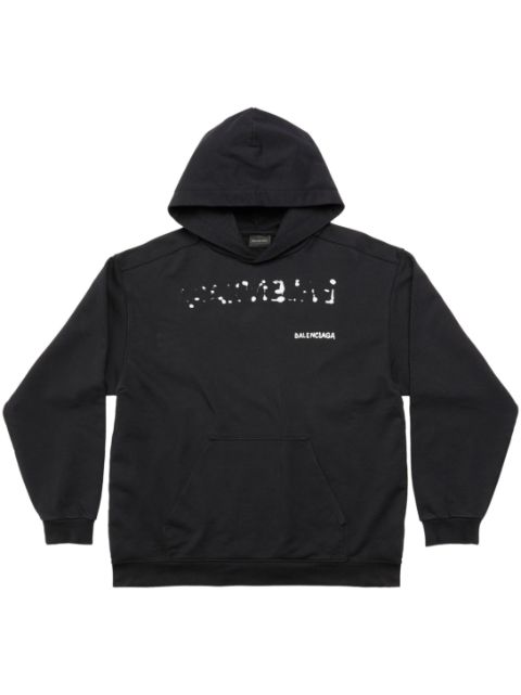 Balenciaga hand drawn-logo cotton hoodie Men