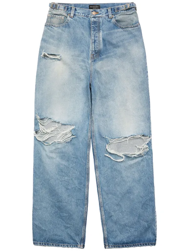 Balenciaga Destroyed mid-rise straight-leg Jeans - Farfetch