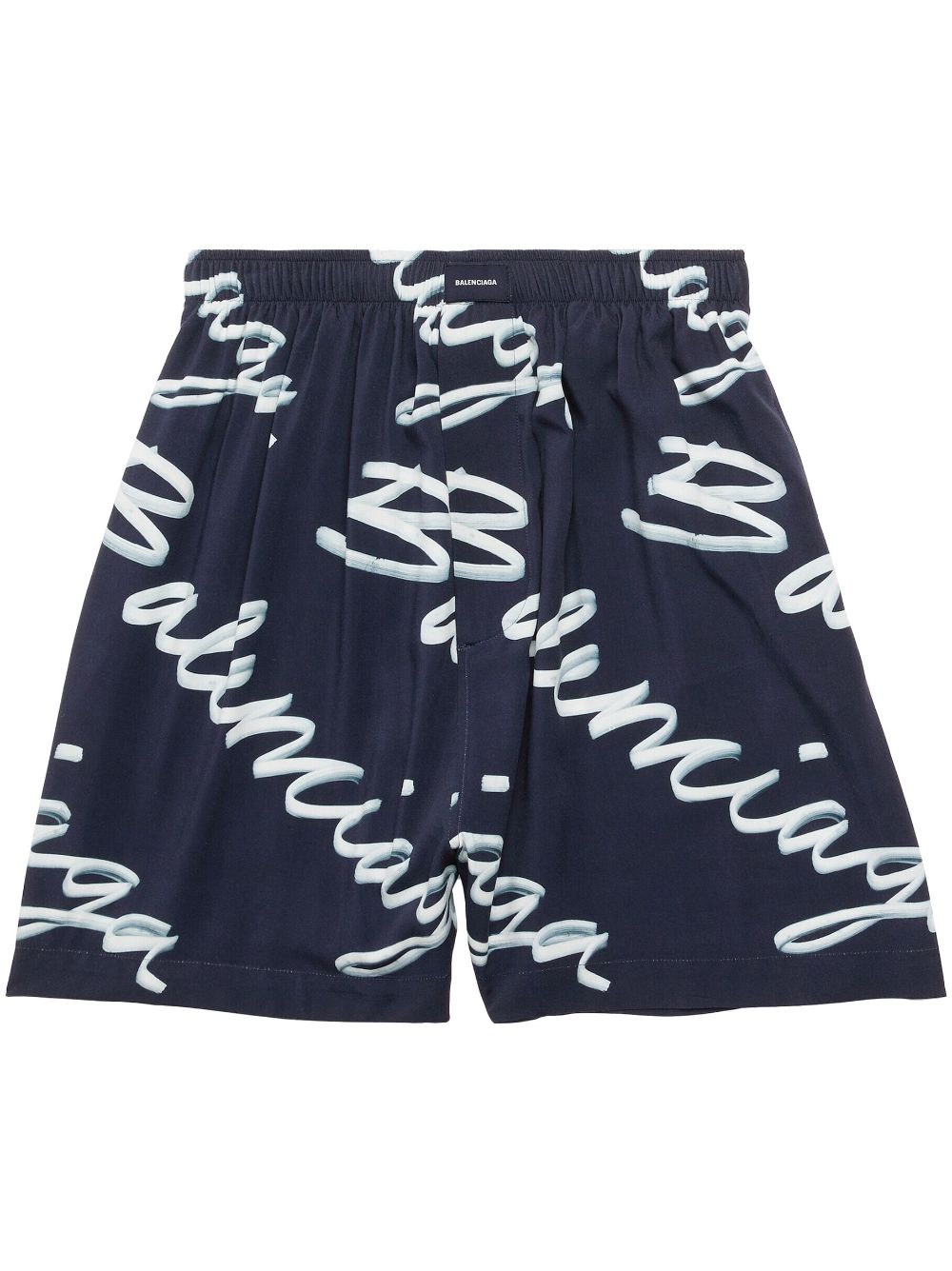 Balenciaga scribble-logo pyjama shorts - Blue