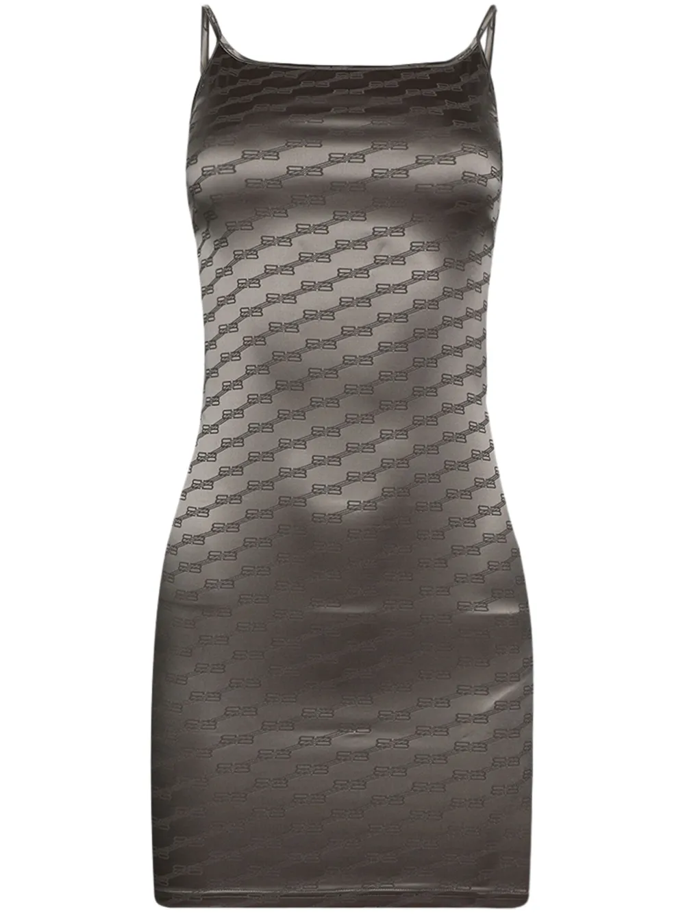 Balenciaga logo-print slip dress - Neutrals